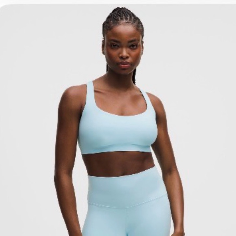 lululemon athletica Light Blue Scoop Neck Sports Bra